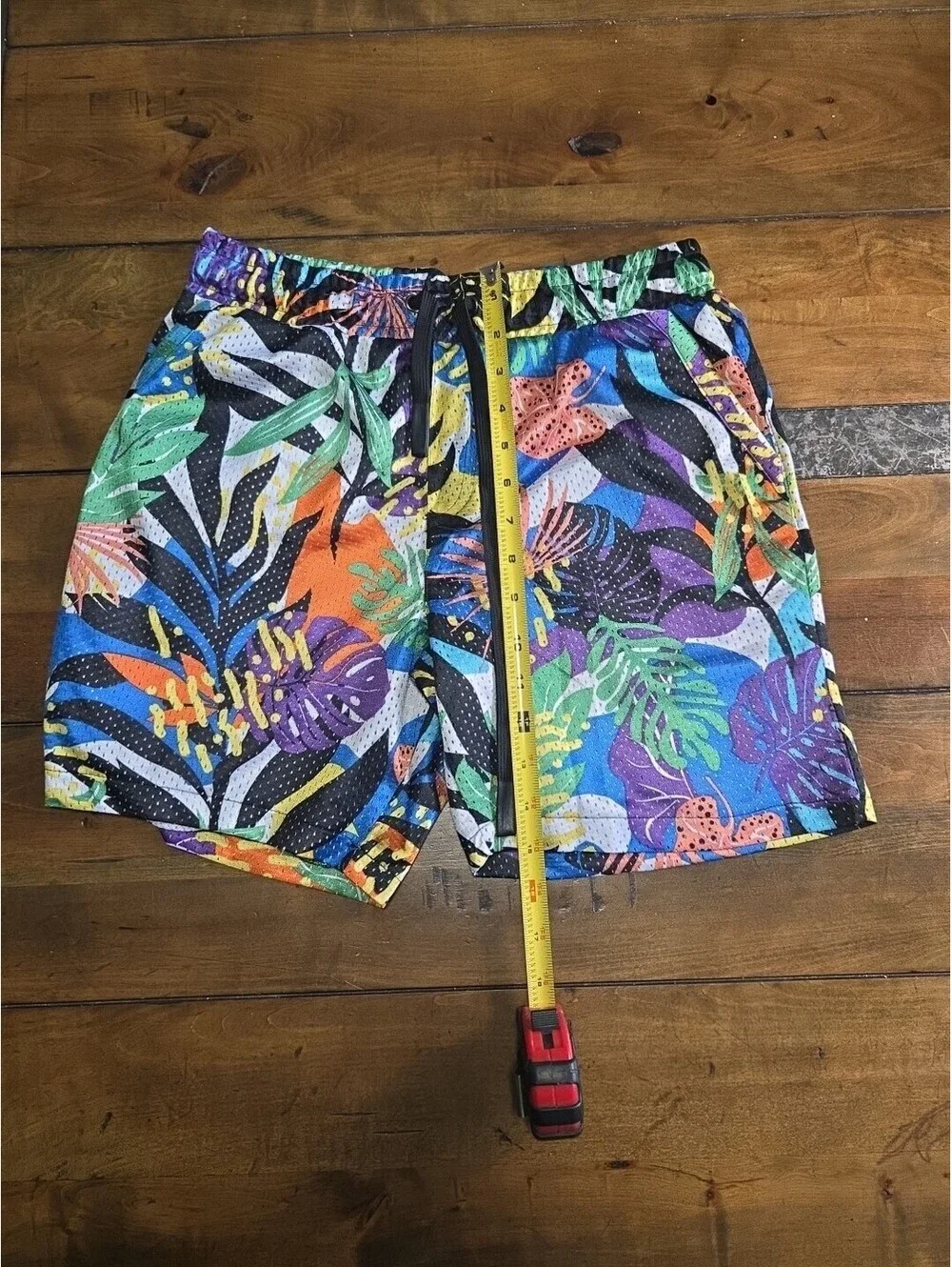 Drill Clothing Co Men Mesh Shorts Tropical Floral Neon AOP All Over Print Small